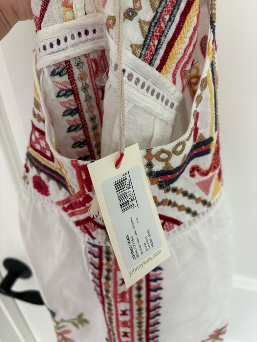 NWT Johnny Was Linen Embroidered Relaxed Yoke Tank M - Picture 11 of 12